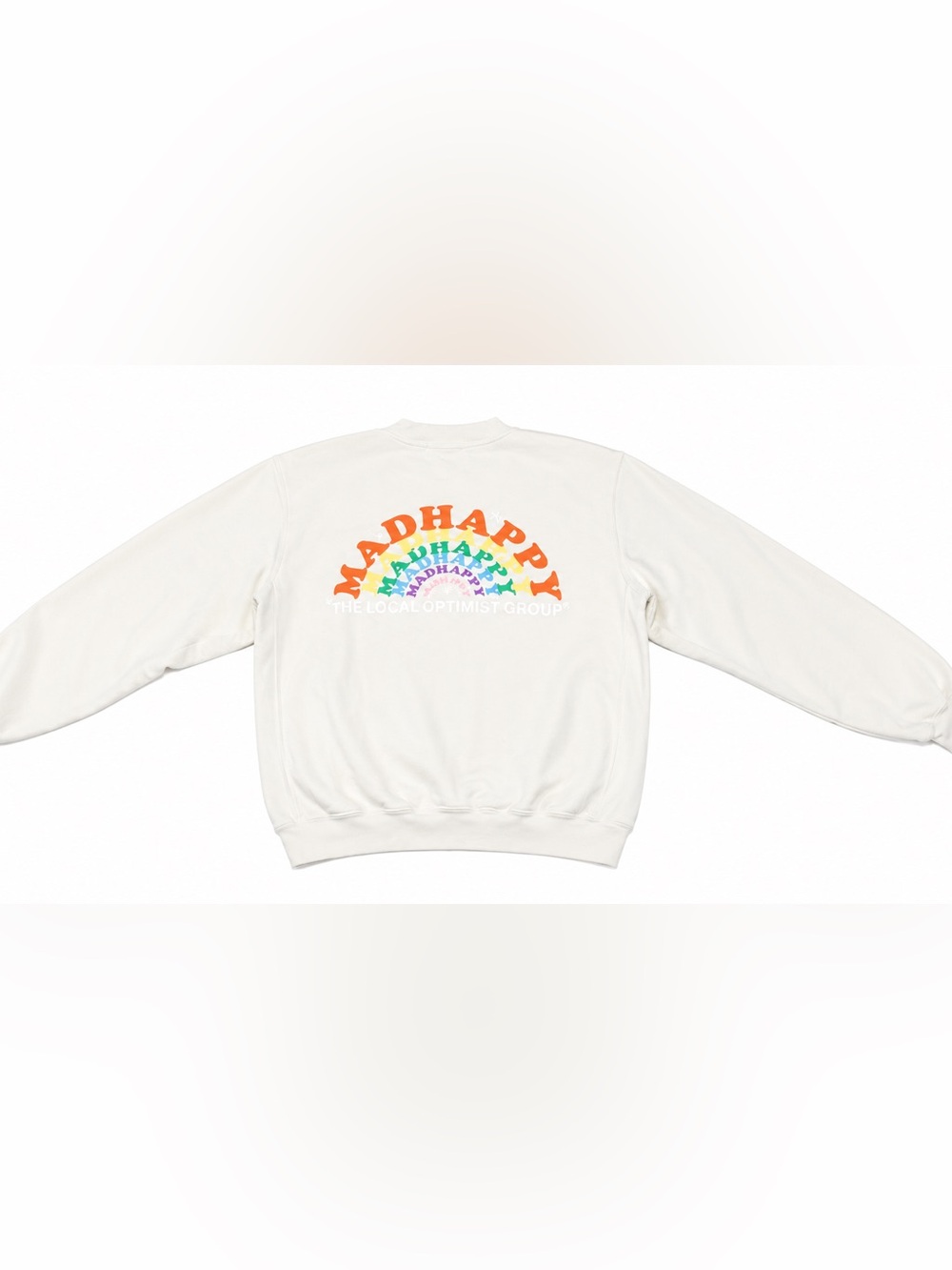 Madhappy Local Optimist Cream Crewneck with Rainbow Logo